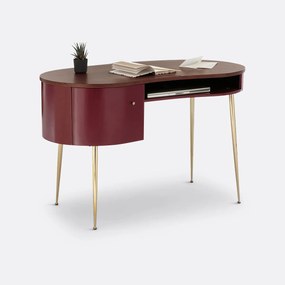 vintage bureau met laagje notelaar, Topim