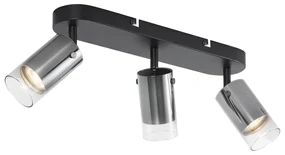 Moderne plafondSpot / Opbouwspot / Plafondspot gunmetal 3-lichts draai- en verstelbaar - Drain Modern GU10 rond Binnenverlichting Lamp
