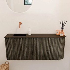 Mondiaz Joya 100cm toiletmeubel ronding rechts shadow met wastafel faye links zonder kraangat urban