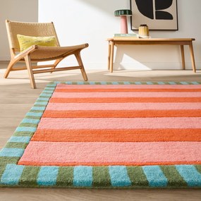 Wollen vloerkleed, gestreept patroon, LOMASI