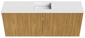Mondiaz Joya 100cm toiletmeubel oak met wastafel faye midden zonder kraangat talc