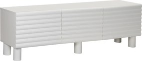 Wit Tv-meubel Met Grote Ribbels 180 Cm - 180x40x55cm.