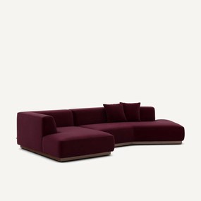 Linker open hoekbank fluweel, Jacopo