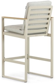 Barstoel Aluminium/Teak Taupe-naturel-bruin Lifestyle Garden Furniture Faro