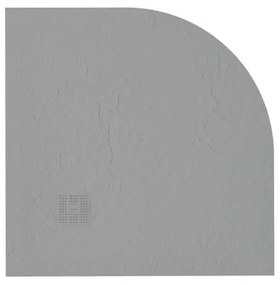 ZEZA Grade douchevloer - 80x80cm - antislip - antibacterieel - mineraalmarmer - kwartrond - mat cemento (grijs) 400000000000009448