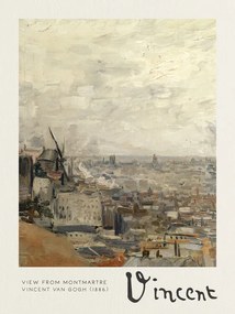 Kunstreproductie View from Montmartre - Vincent van Gogh, (30 x 40 cm)