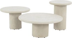 4 Seasons Outdoor Hampton mortex loungetafel met rond blad Ø 60 cm Loungetafel   beige weerbestendig