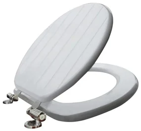 GO by Van Marcke Stripe toiletzitting in MDF softclose 435x375 mm wit met gegroefde strepen YFM1