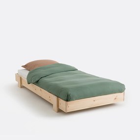 Bed met boxspring, stapelbaar, massief grenen, PYLA