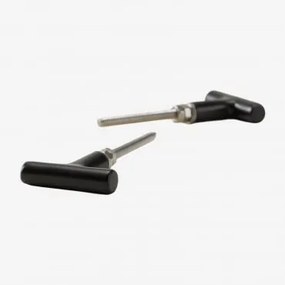 [*]set Van 2 Handgrepen 4 Cm In Ijzer Daneriel Matzwart - Sklum