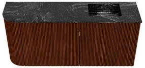 Mondiaz Joya DLux 90cm toiletmeubel ronding links ruby met wastafel faye rechts zonder kraangat lava