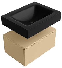 Zaro Alan badmeubel 60cm sand 1 lade met vrijhangende wastafel cloud midden zonder kraangat urban
