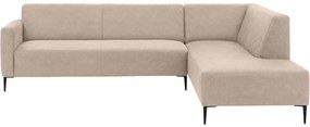 Goossens Bank Key West beige, micro leer, 3-zits, modern design met ligelement rechts