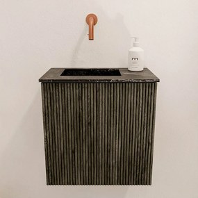 Mondiaz Joya DLux 40cm toiletmeubel shadow met wastafel faye links zonder kraangat lava