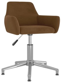 vidaXL Kantoorstoel draaibaar fluweel bruin
