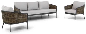 Stoel en Bank Loungeset 5 personen Aluminium/wicker Taupe Coco Coco Palm