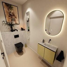 Mondiaz Ture DLux toiletmeubel 60cm oro met wastafel opalo rechts zonder kraangat