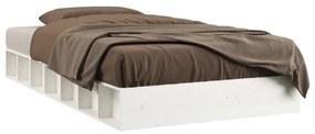 vidaXL Bedframe massief hout wit 75x190 cm 2FT6 Small Single