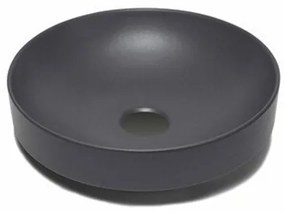Nemo Go waskom - 40x40x9cm - opbouw - rond - porselein mat zwart