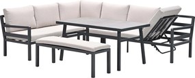 Garden Impressions Markus lounge dining set 4-delig links - desert sand