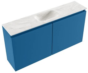 Mondiaz Ture DLux toiletmeubel 100cm jeans met wastafel ostra midden zonder kraangat