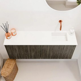 Mondiaz Joya 100cm toiletmeubel shadow met wastafel faye rechts zonder kraangat talc
