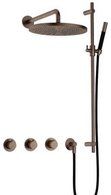 Hotbath Cobber IBS70 inbouwdouche met 30cm hoofddouche en glijstang verouderd messing