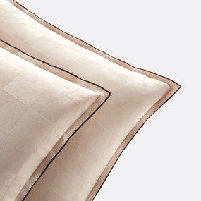 Kussensloop in gewassen satijnkatoen, Victor, dambord motief