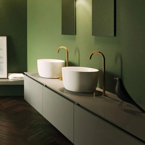 Riho Oval waskom solid surface wit mat