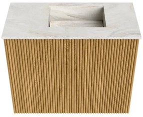 Mondiaz Joya DLux 50cm toiletmeubel oak met wastafel faye rechts zonder kraangat ostra