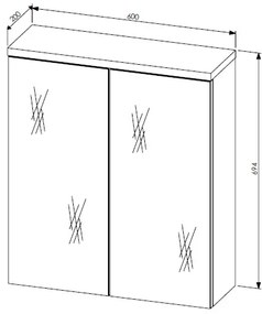 Comad Samoa 840 spiegelkast 60cm eiken