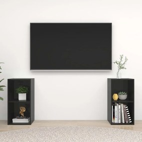 vidaXL Tv-meubelen 2 st 72x35x36,5 cm spaanplaat hoogglans zwart