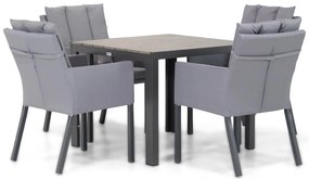 Tuinset 4 personen 92 cm Aluminium/Outdoor textiel Grijs Lifestyle Garden Furniture Parma/Young