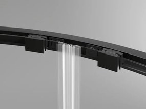 Mexen Exo-S Duo half rondeglide douchecabine 90 x 90 cm, transparant, zwart - 8132-090-090-70-00