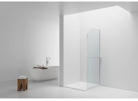 Aloni Douchewand - 100x200cm - afgeronde hoeken - veiligheidsglas - 6mm - handdoekhouder - chroom DW-100C