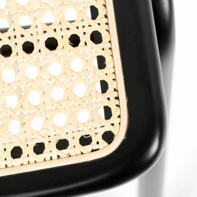 Zuiver Jort Retro Stoel Met Rotan Zwart