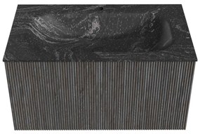 Mondiaz Kurve-dlux 80cm badmeubel shadow met 1 lade en wastafel big small midden 1 kraangat lava