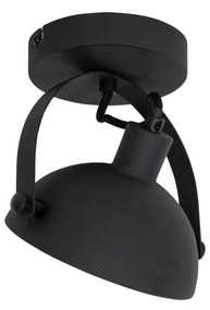 Industriële plafondlamp zwart met goud 15 cm verstelbaar - Magnax