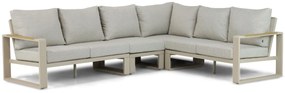 Hoek loungeset 6 personen Aluminium/Polywood (teakfinish) Taupe Lifestyle Garden Furniture Lezo