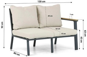 Hoek loungeset 6 personen Aluminium/Polywood (grey teakfinish) Grijs  Lifestyle Garden Furniture Santiago