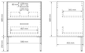 Differnz Legs onderkast 60cm groen