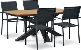 Tuinset 4 personen 180 cm Aluminium Grijs Presto Brentino/Camila