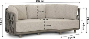 Loungeset tuin 6 personen Rope Taupe  Santika Furniture Santika