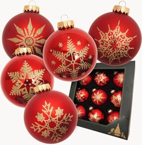 Handbeschilderde kerstballen Snowflake, 9-delig