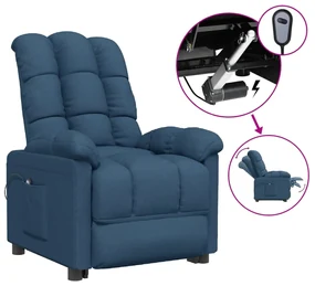 vidaXL Fauteuil verstelbaar elektrisch stof blauw
