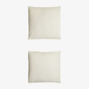 Set Van 2 Kussenslopen Van Sorana-linnen Van 160 G/m² Wit & 60 X 60 Cm - Sklum