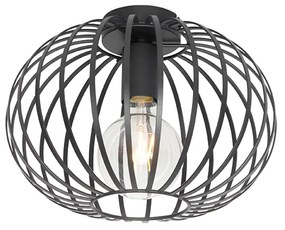 Design plafondlamp zwart 30 cm - Johanna Design E27 rond Binnenverlichting Lamp