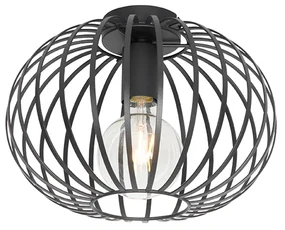 Smart plafondlamp zwart 30 cm incl. Wifi G95 - Johanna E27 bol / globe / rond Binnenverlichting Lamp