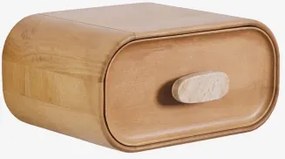 Vluchtig Nachtkastje 50x35 Cm Van Mangohout En Natuurlijke Steen Kivalina Travertijn - Mangohout - Sklum