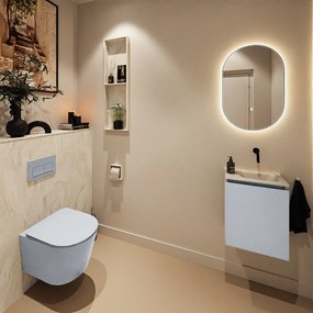 Mondiaz Ture DLux toiletmeubel 40cm clay met wastafel ostra rechts zonder kraangat